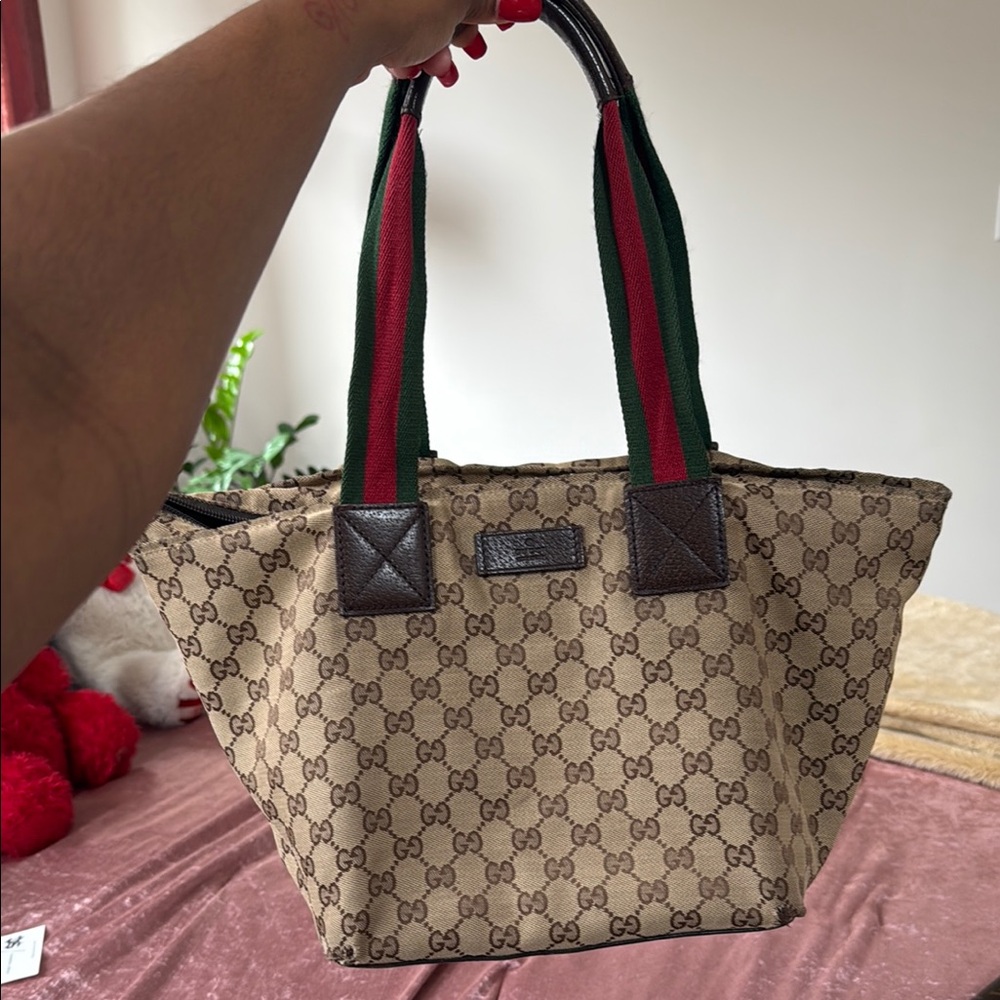Gucci Beige and Brown Tote Bag